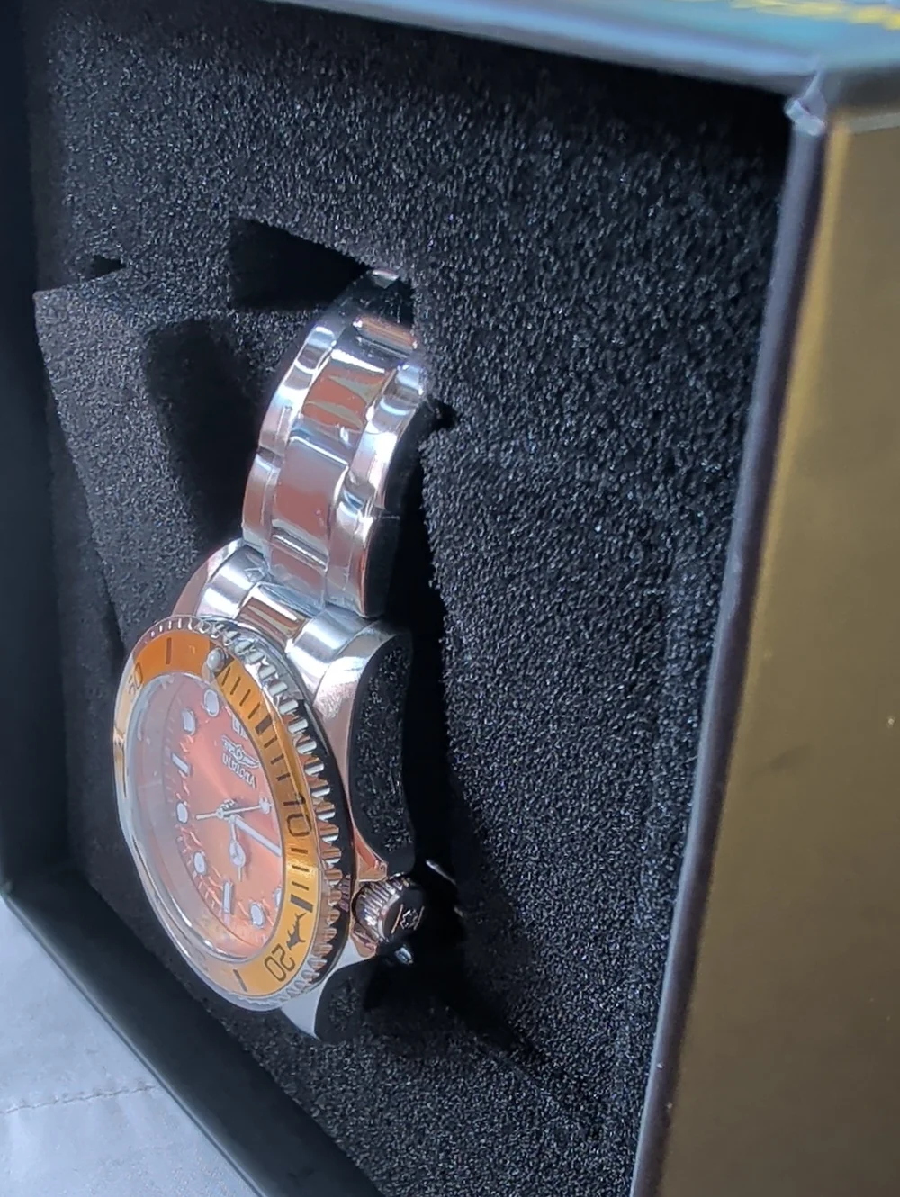 NWT Womens Invicta Pro Diver Stainless Steel Watch – Orange Dial & Bezel 34mm